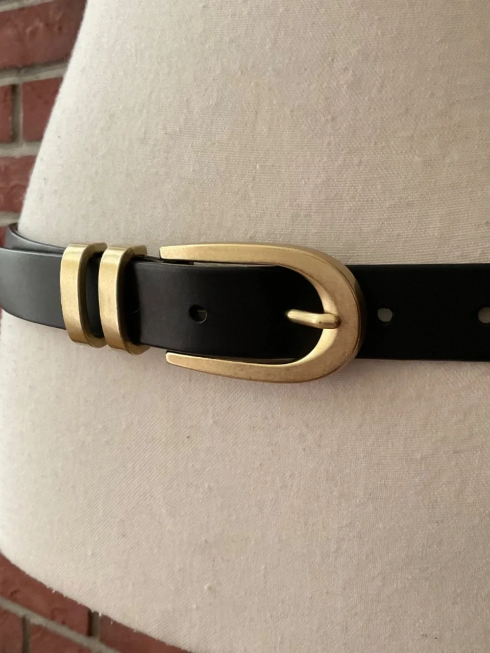 J.Crew Black Italian Leather Adjustable  Belt Size M